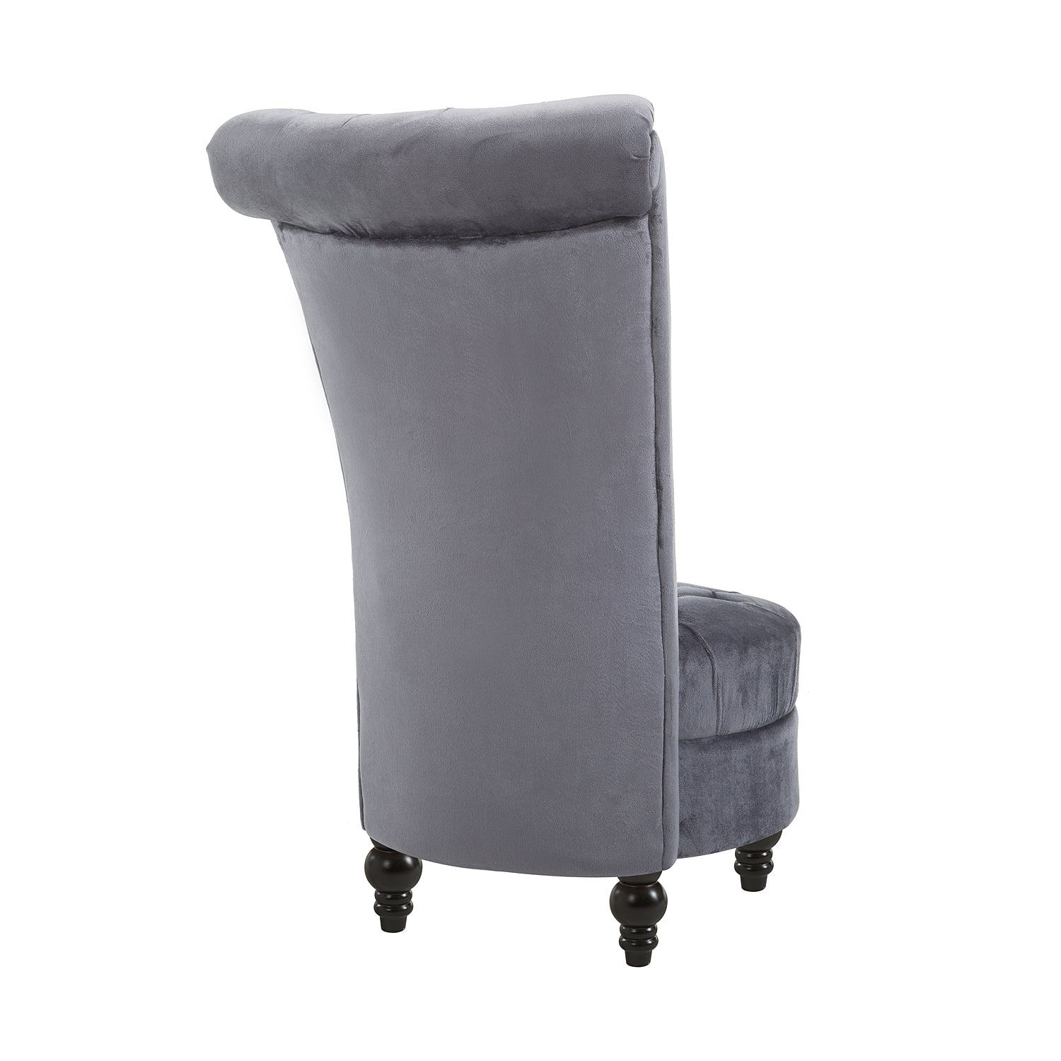 HOMCOM Retro High Back Armless Royal Accent Chair Fabric Upholstered Tufted Seat for Living Room, Dining Room and Bedroom, Grey