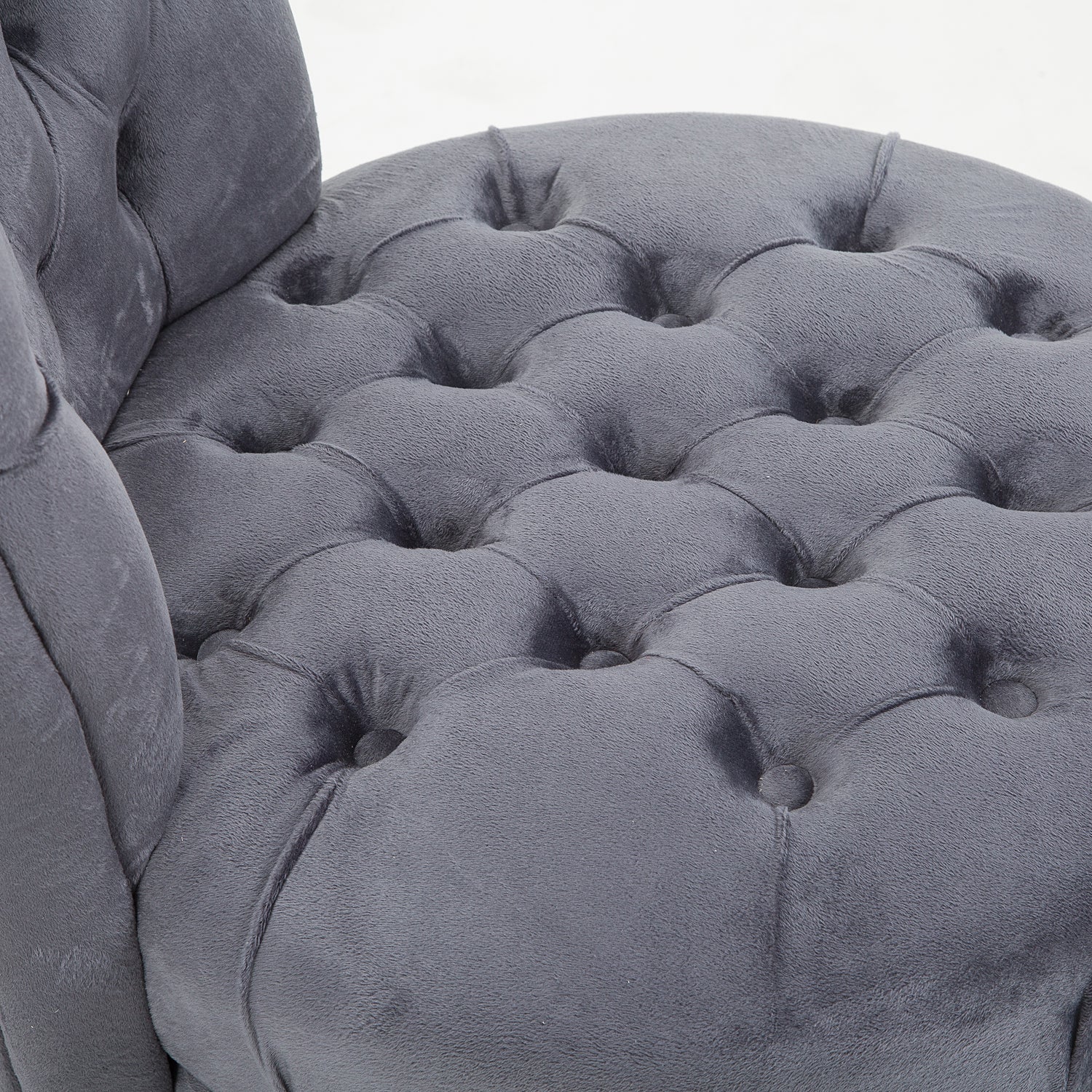 HOMCOM Retro High Back Armless Royal Accent Chair Fabric Upholstered Tufted Seat for Living Room, Dining Room and Bedroom, Grey