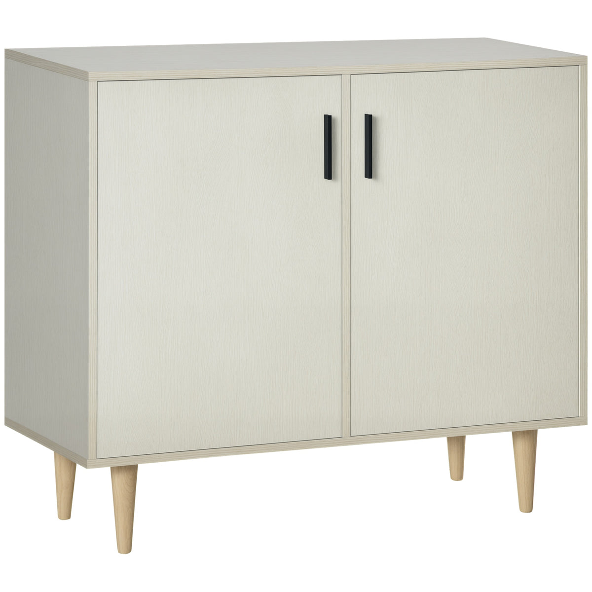 HOMCOM Sideboard Buffet Cabinet, Kitchen Cabinet, Accent Cabinet with Double Doors, Adjustable Shelves and Wood Legs for Living Room, Natural
