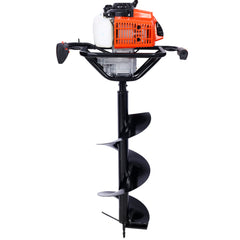 2.7HP Post Hole Digger 63cc Gas-Powered 2-Stroke Auger Digging Drill Shaft Size 3/4" ,EPA certificated with  L4"+L6"+L8" DRILL BITS+EXT ROD KITS