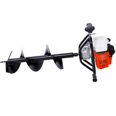 2.7HP Post Hole Digger 63cc Gas-Powered 2-Stroke Auger Digging Drill Shaft Size 3/4" ,EPA certificated with  L4"+L6"+L8" DRILL BITS+EXT ROD KITS