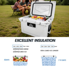 White outdoor Camping Picnic Fishing portable cooler 65QT Portable Insulated Cooler Box