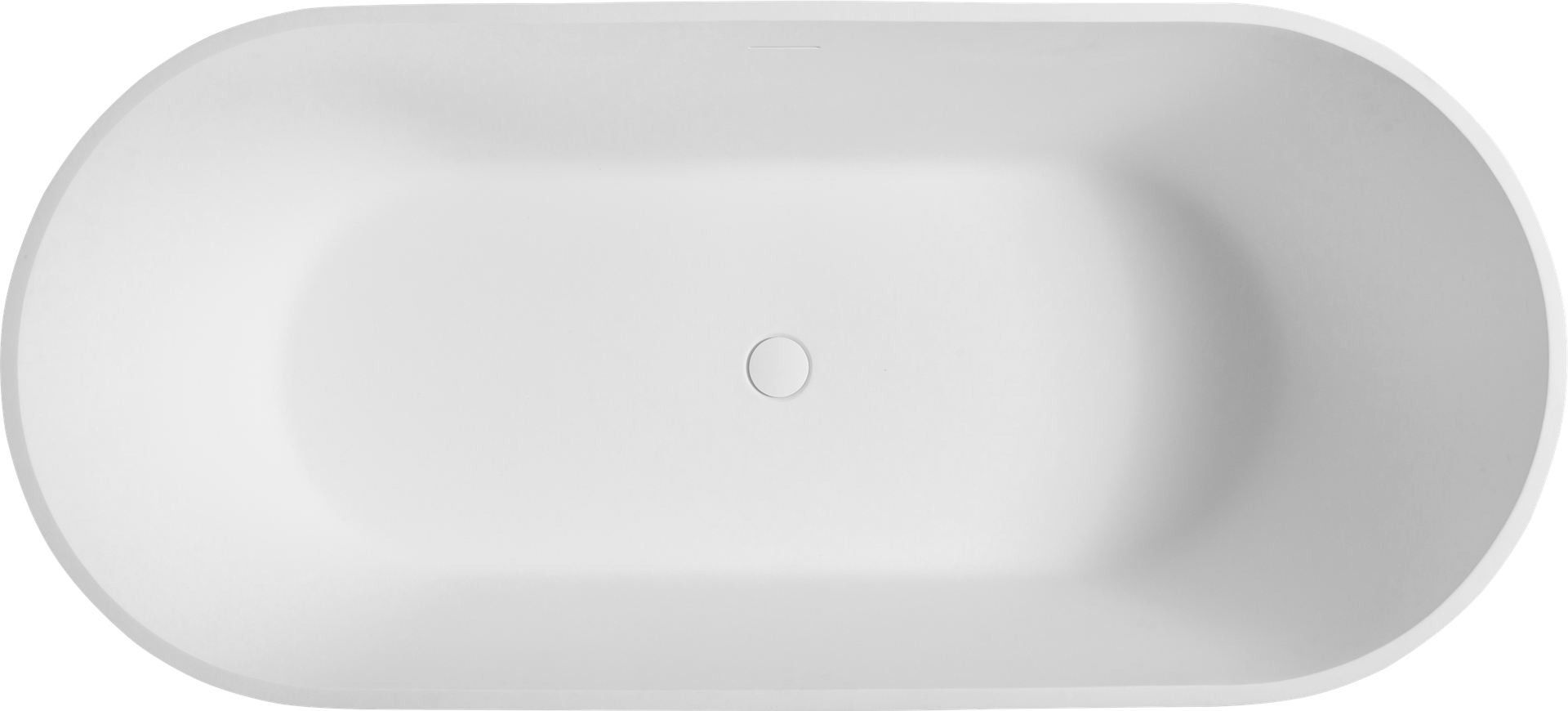 67" Luxury Handcrafted Stone Resin Freestanding Soaking Bathtub with Overflow in Matte White, cUPC Certified - 23S13-67