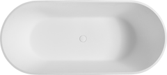 67" Luxury Handcrafted Stone Resin Freestanding Soaking Bathtub with Overflow in Matte White, cUPC Certified - 23S13-67