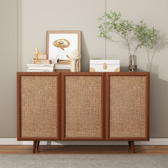 Entryway Storage Media Console Farmhouse Tv Stand Accent Buffet Sideboard Cabinet With Doors and Shelves