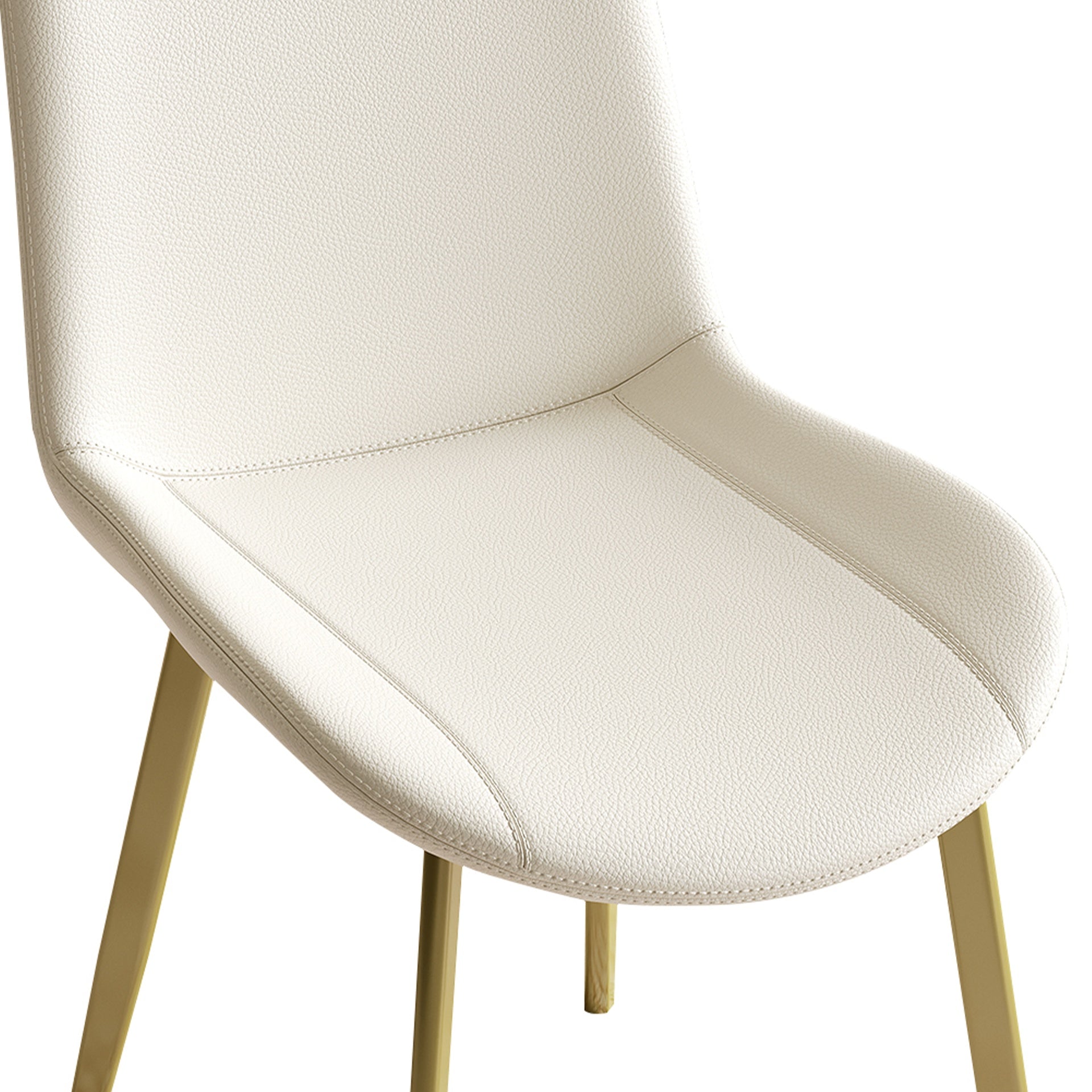 Dining Chairs Set of 4, Modern Design Home Chairs, PU Leather Metal Dining Chairs for Kitchen Dining Room-White