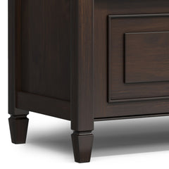 Connaught 56 inch Wide Solid Wood Wide Entryway Storage Bench in Chestnut Brown