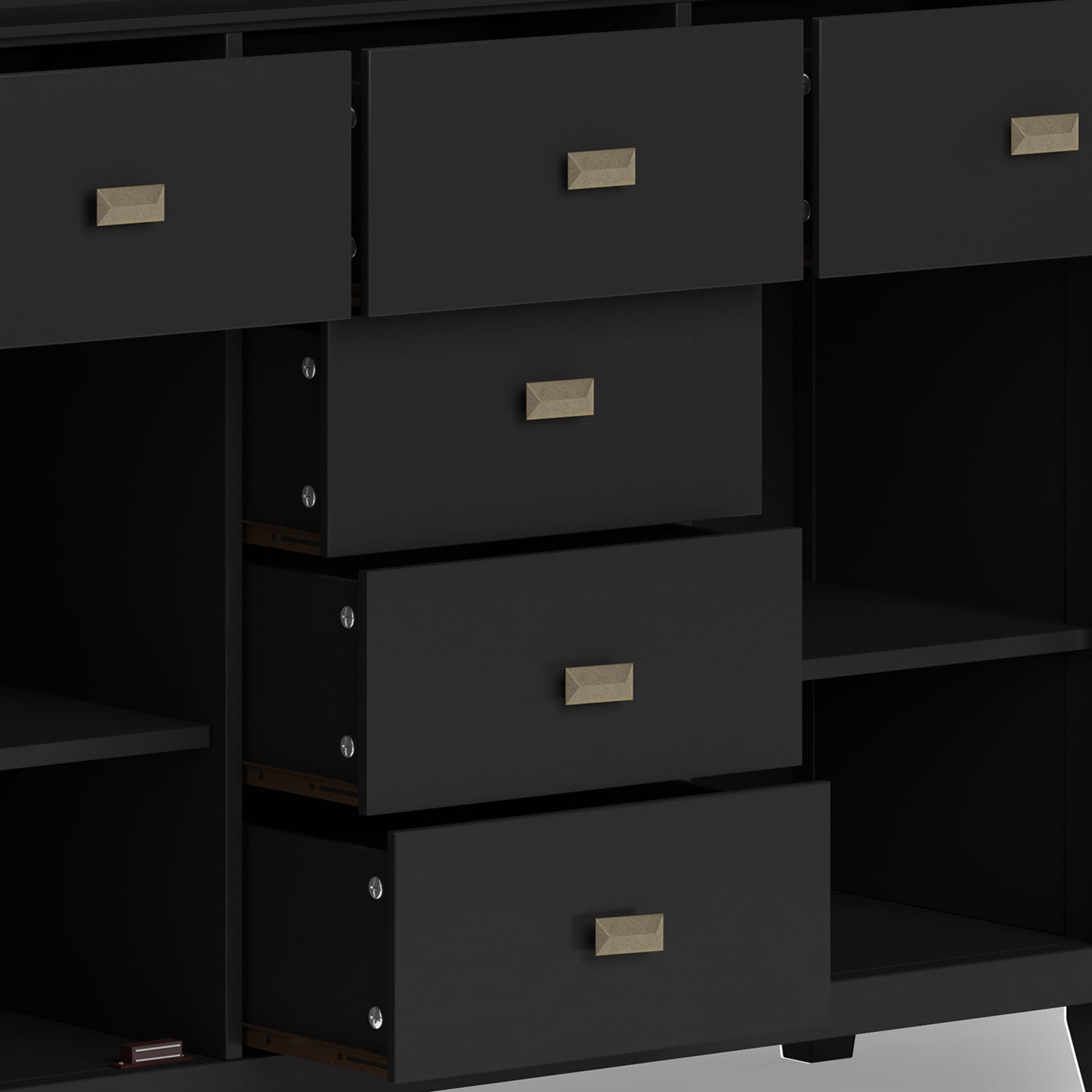 Artisan Solid Wood Sideboard Buffet in Black