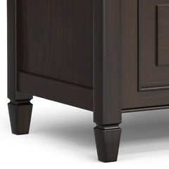 Connaught 30 inch Wide Solid Wood Small Entryway Storage Bench in Chestnut Brown