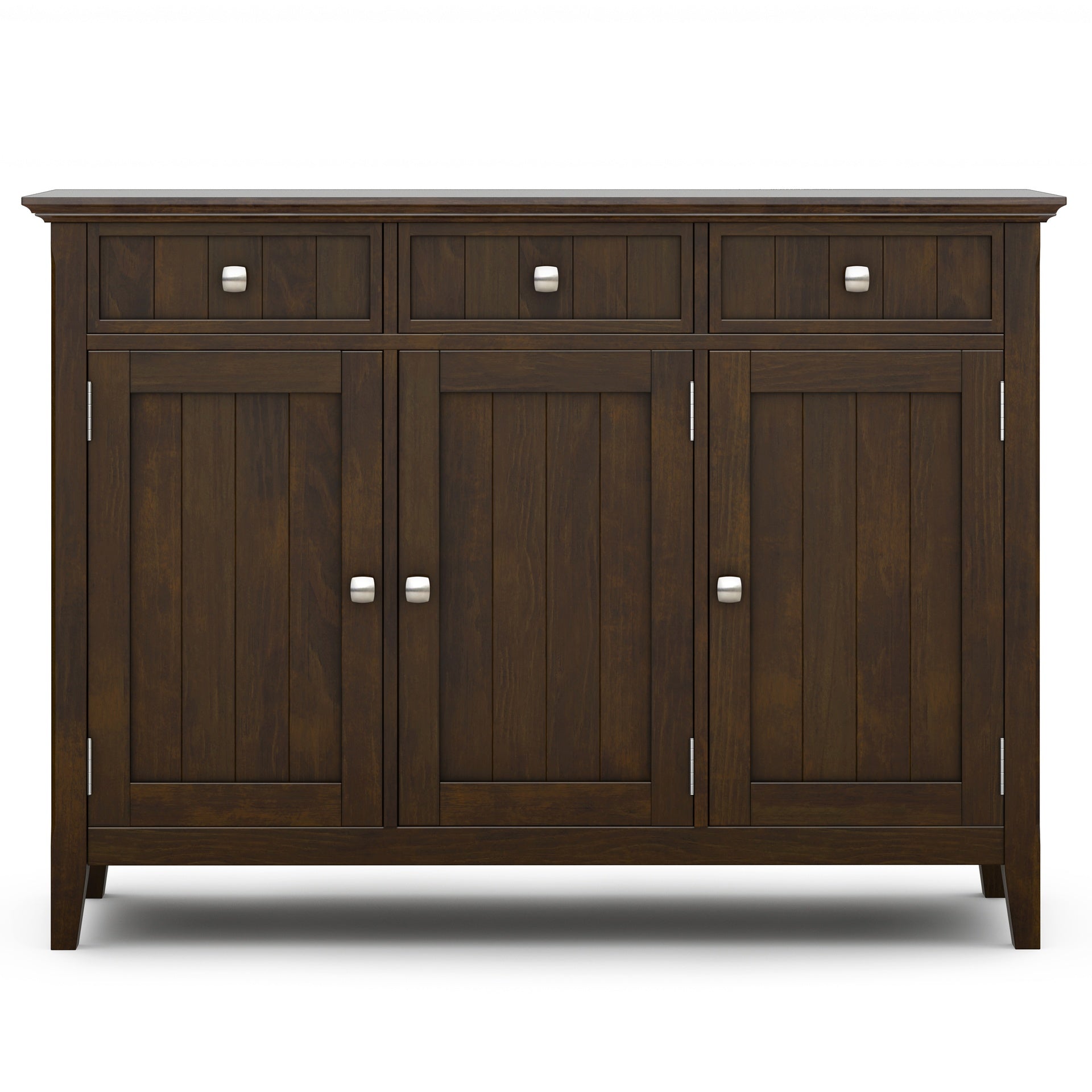 Acadian 51 inch Wide Solid Wood Entryway Storage Cabinet in Brunette Brown