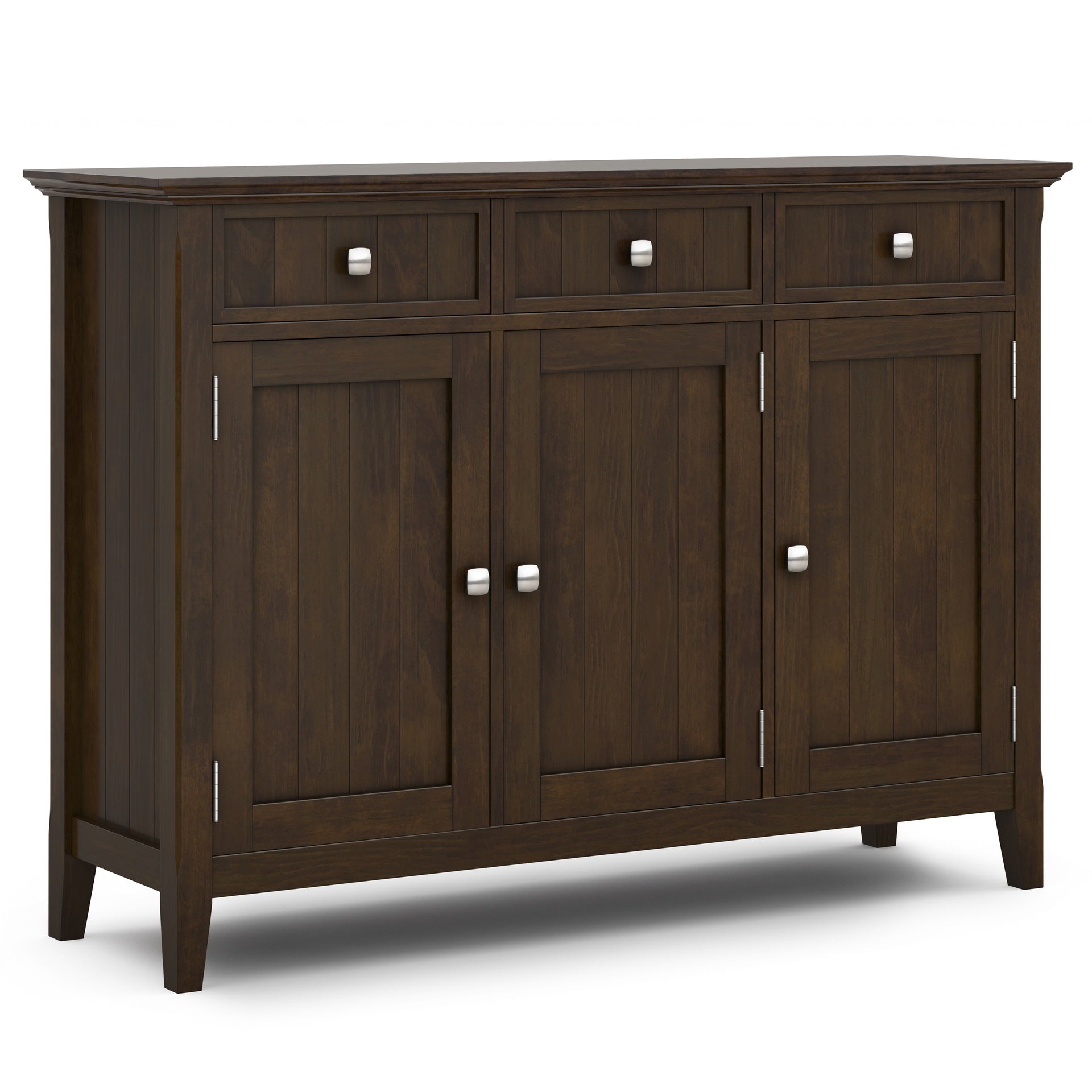 Acadian 51 inch Wide Solid Wood Entryway Storage Cabinet in Brunette Brown