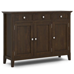 Acadian 51 inch Wide Solid Wood Entryway Storage Cabinet in Brunette Brown