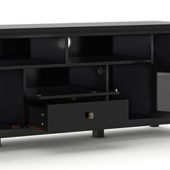Cosmopolitan 72 inch Wide Solid Wood TV Stand in Black For TVs up to 80 inches