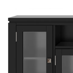 Cosmopolitan 72 inch Wide Solid Wood TV Stand in Black For TVs up to 80 inches