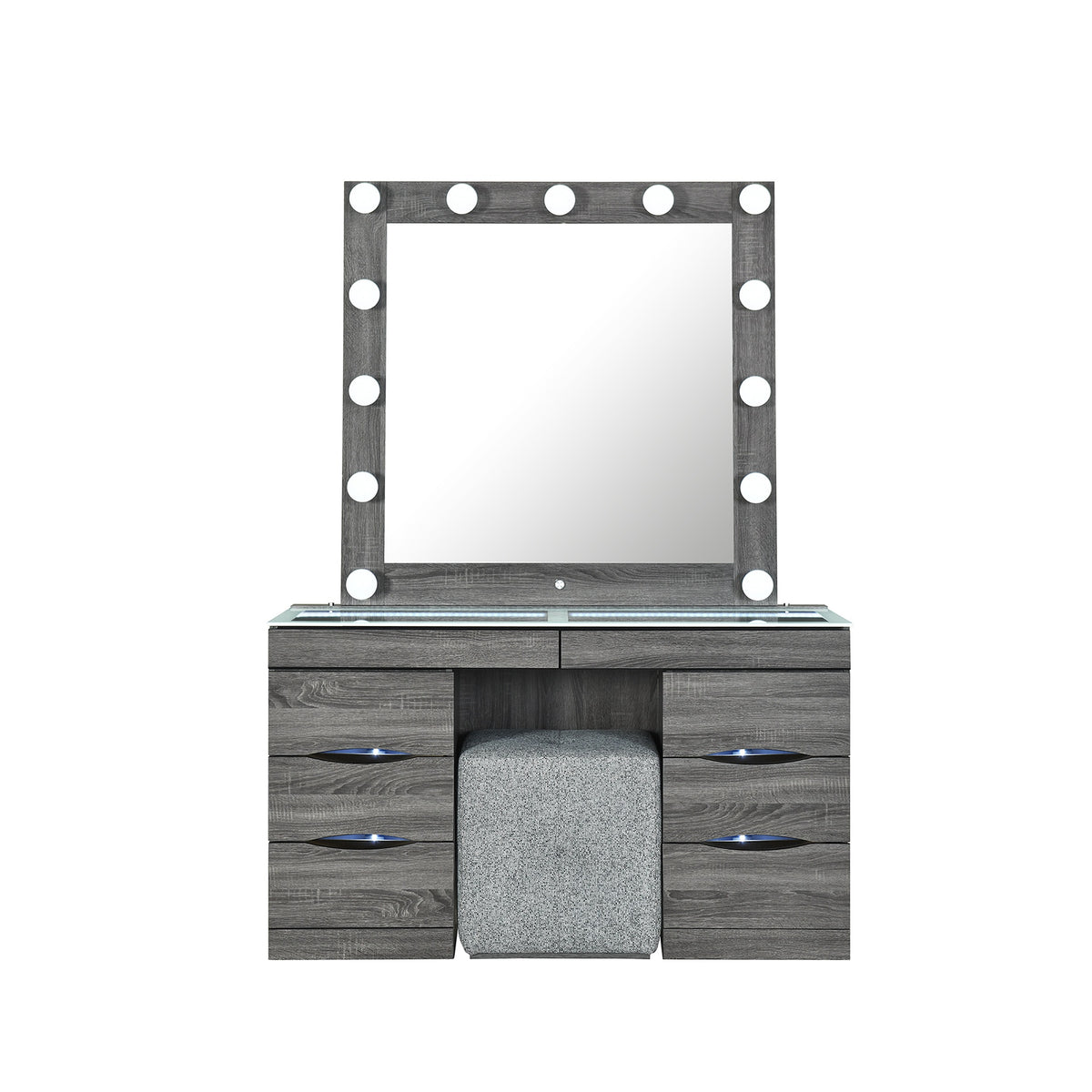Lorena Grey Vanity and Stool Set
