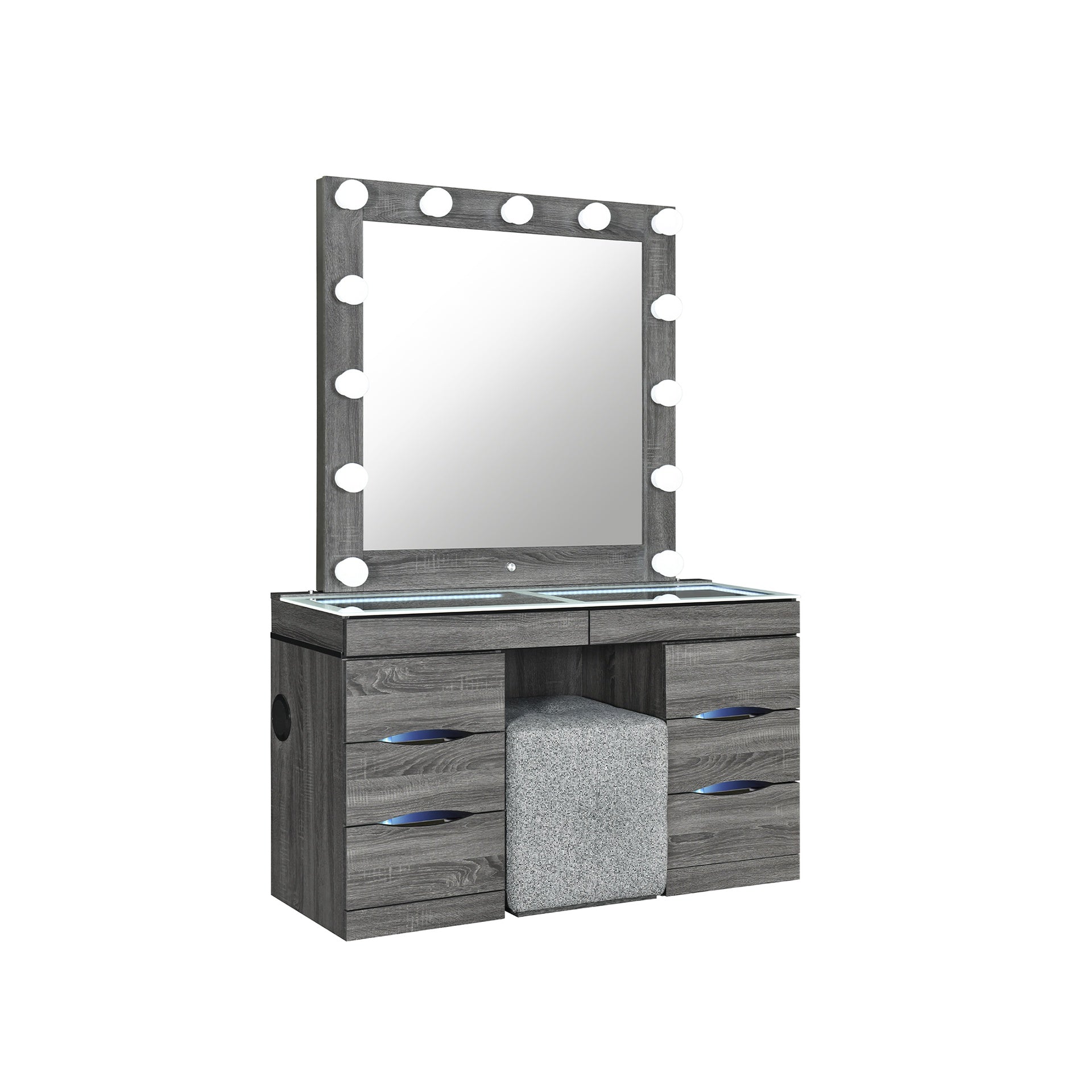 Lorena Grey Vanity and Stool Set