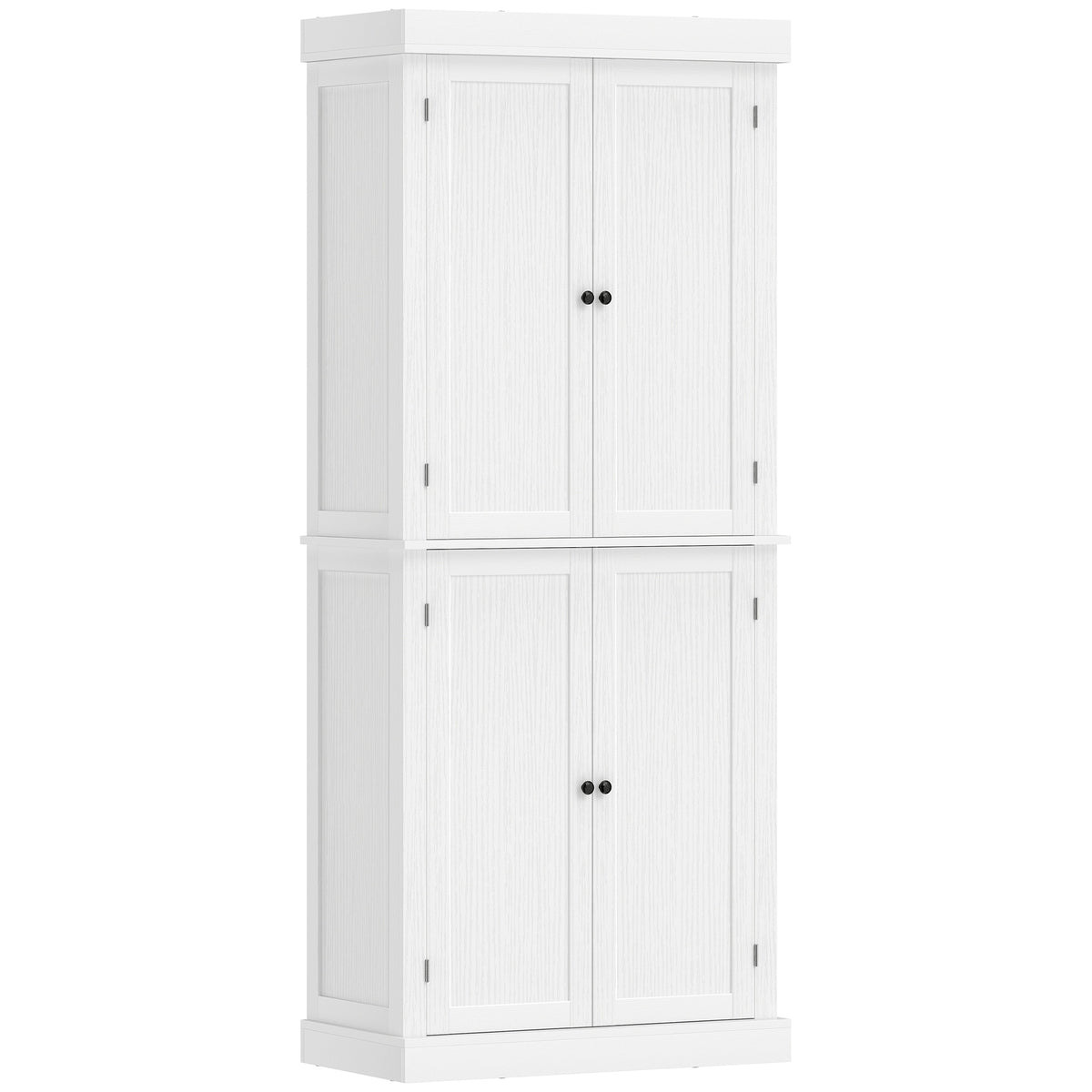 HOMCOM 72" Kitchen Cabinet, Pantry Storage Cabinet with Doors and Shelves, Freestanding Food Pantry Cabinet, White Wood Grain
