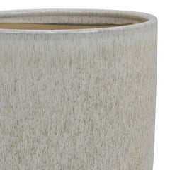 Lyna Accent Planter Set of 2, White Gray Ceramic Smooth Glossy Texture