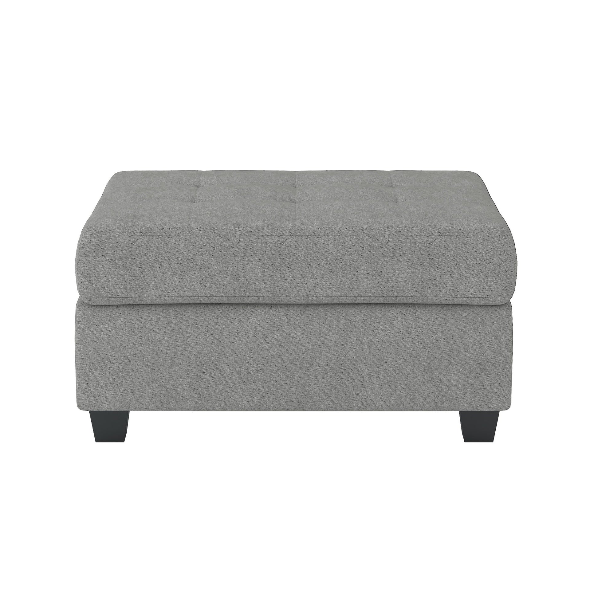 Modern Living Room Furniture 1pc Gray Microfiber Upholstered Storage Ottoman Tufted Details