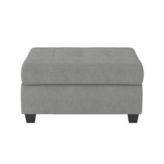 Modern Living Room Furniture 1pc Gray Microfiber Upholstered Storage Ottoman Tufted Details