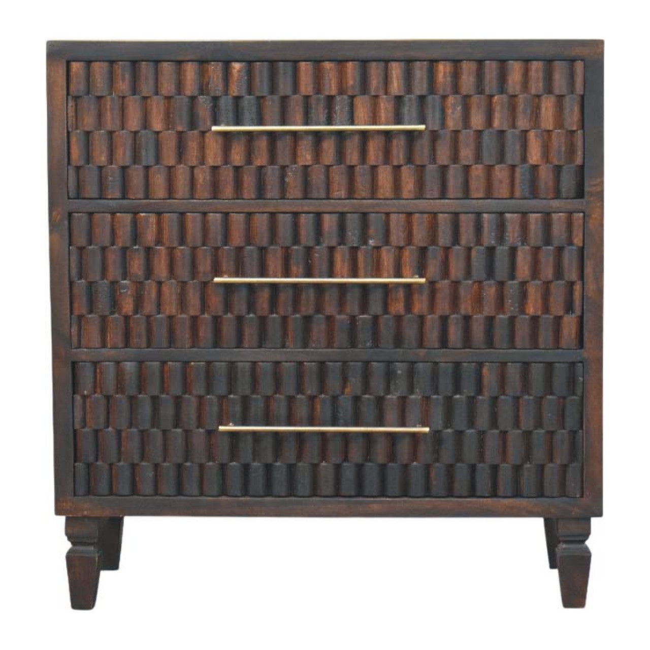 Solid Wood Arno Chest,Mocha Tone,3-Drawers