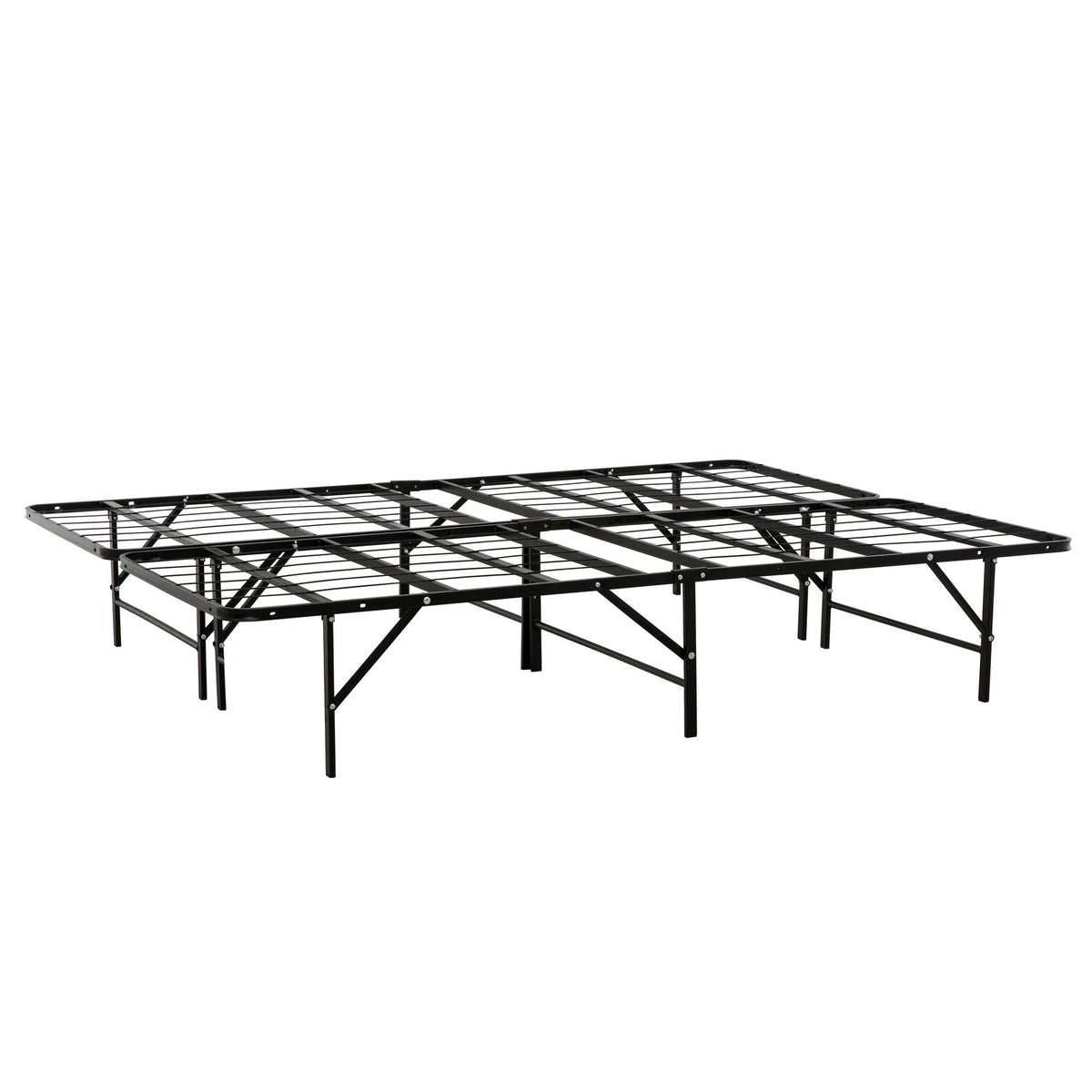Metal Platform Bed Base - King Size Mattress Foundation Bed Frame, Black