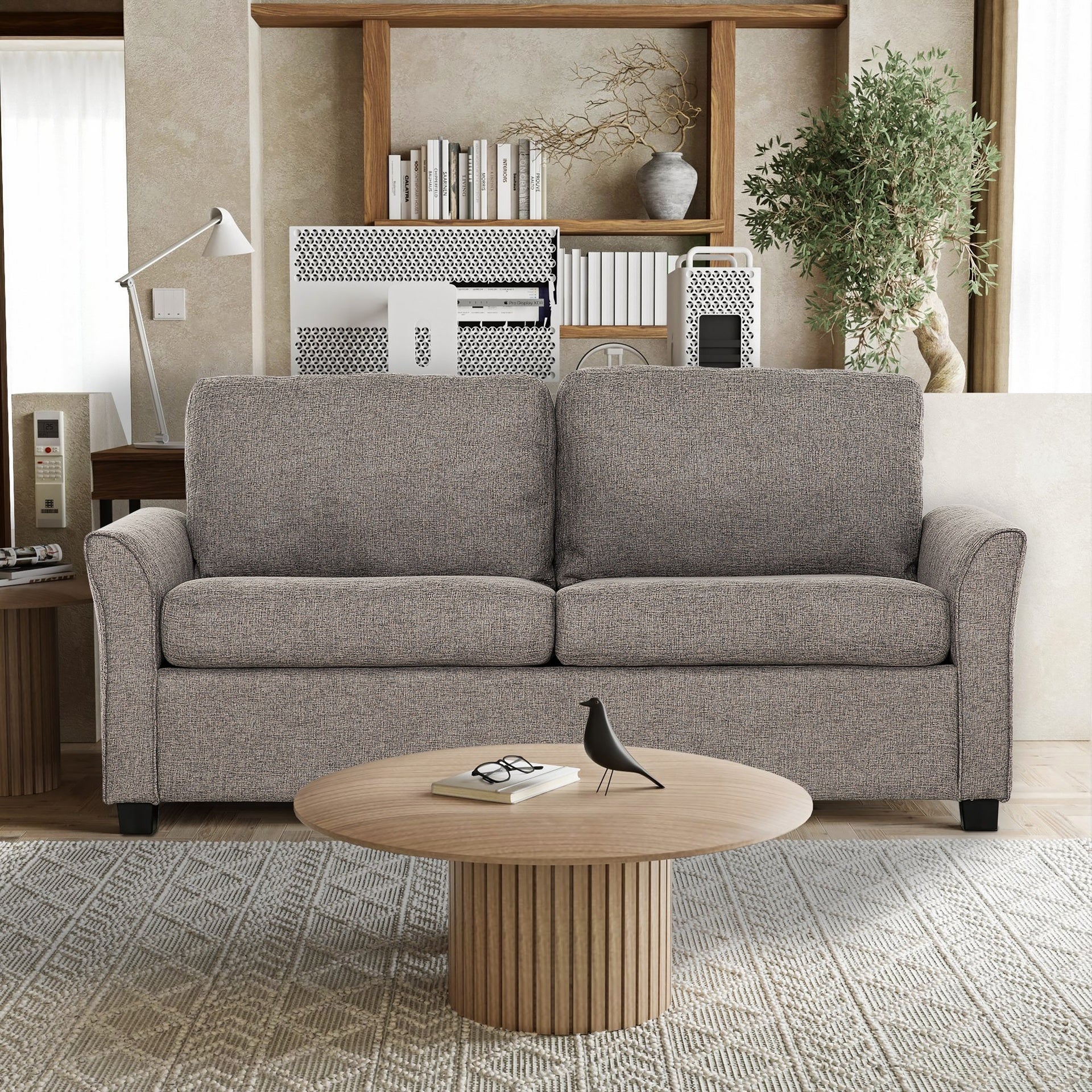 Convertible Sleeper Sofa Couch with USB Ports, Modern Living Room Furniture Full-Size Sofa Bed, Grey
