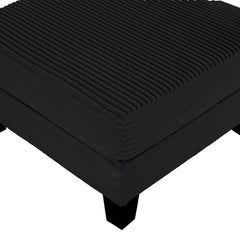 Contemporary Style Square Storage Ottoman Wooden Legs Black Finish Primary Living Room