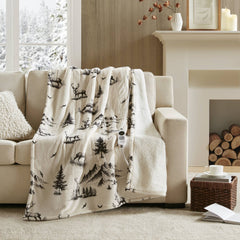 1-Piece 50x60" Heated Throw,Deer