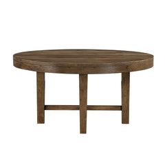 Transitional Brown Finish Round Dining Table 1pc Sturdy Frame Modern Farmhouse Dining Room Furniture