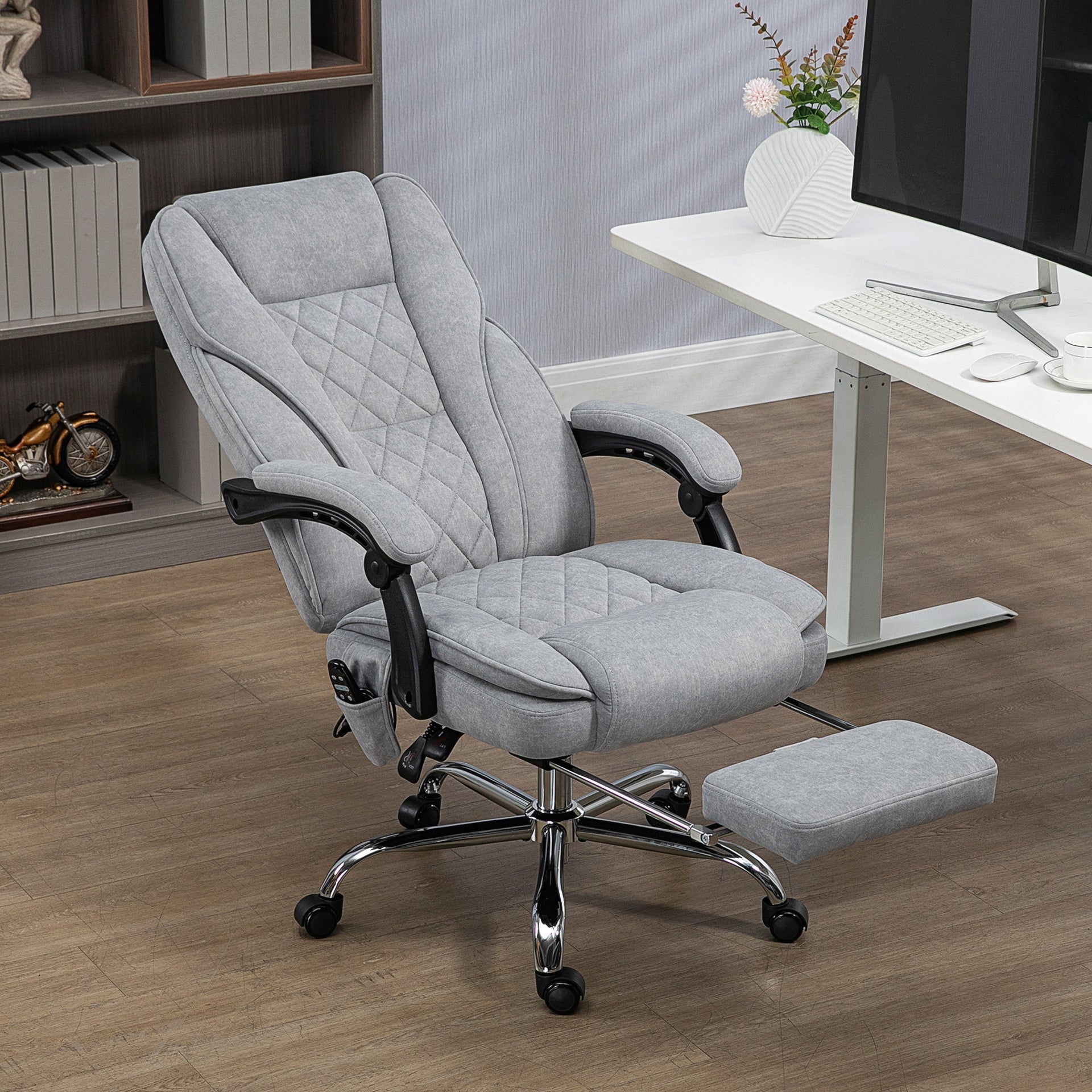Vinsetto Massage Office Chair, Heated Reclining Computer Chair with Adjustable Height and Footrest