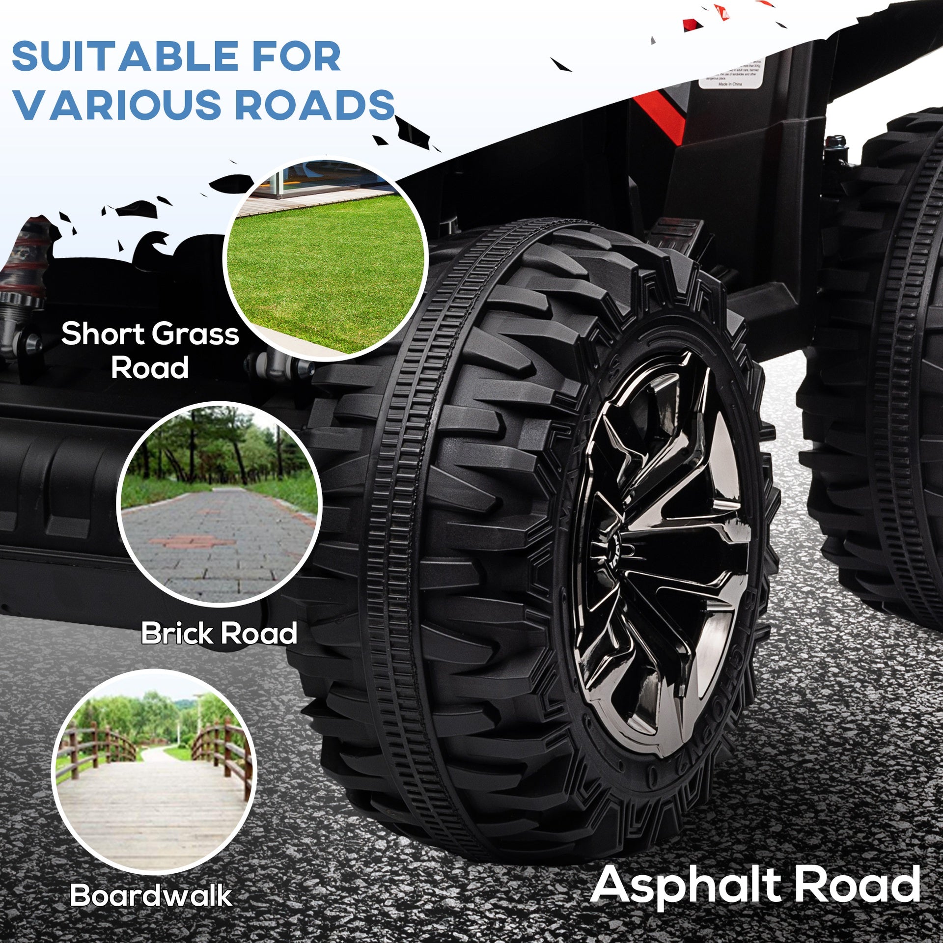 Aosom 12V 4 Wheeler Kids ATV with Music, Headlights for 37-60 Months Boys and Girls, Red