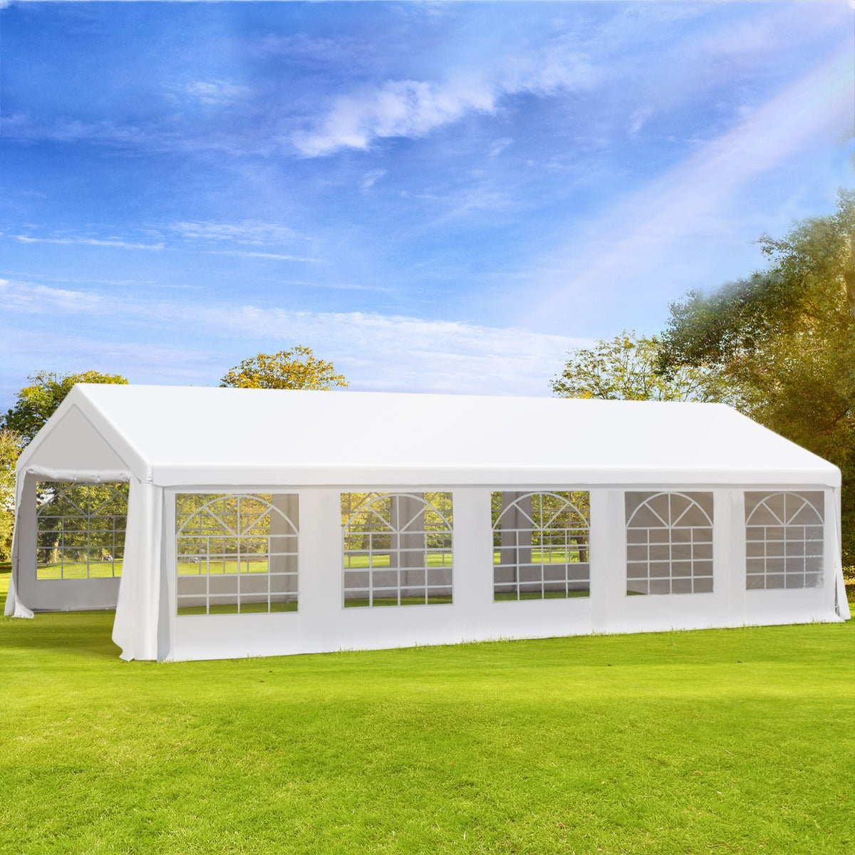 Outsunny Heavy Duty Wedding Canopy 20x32 Outdoor Shelter for Weddings, Parties, BBQ White