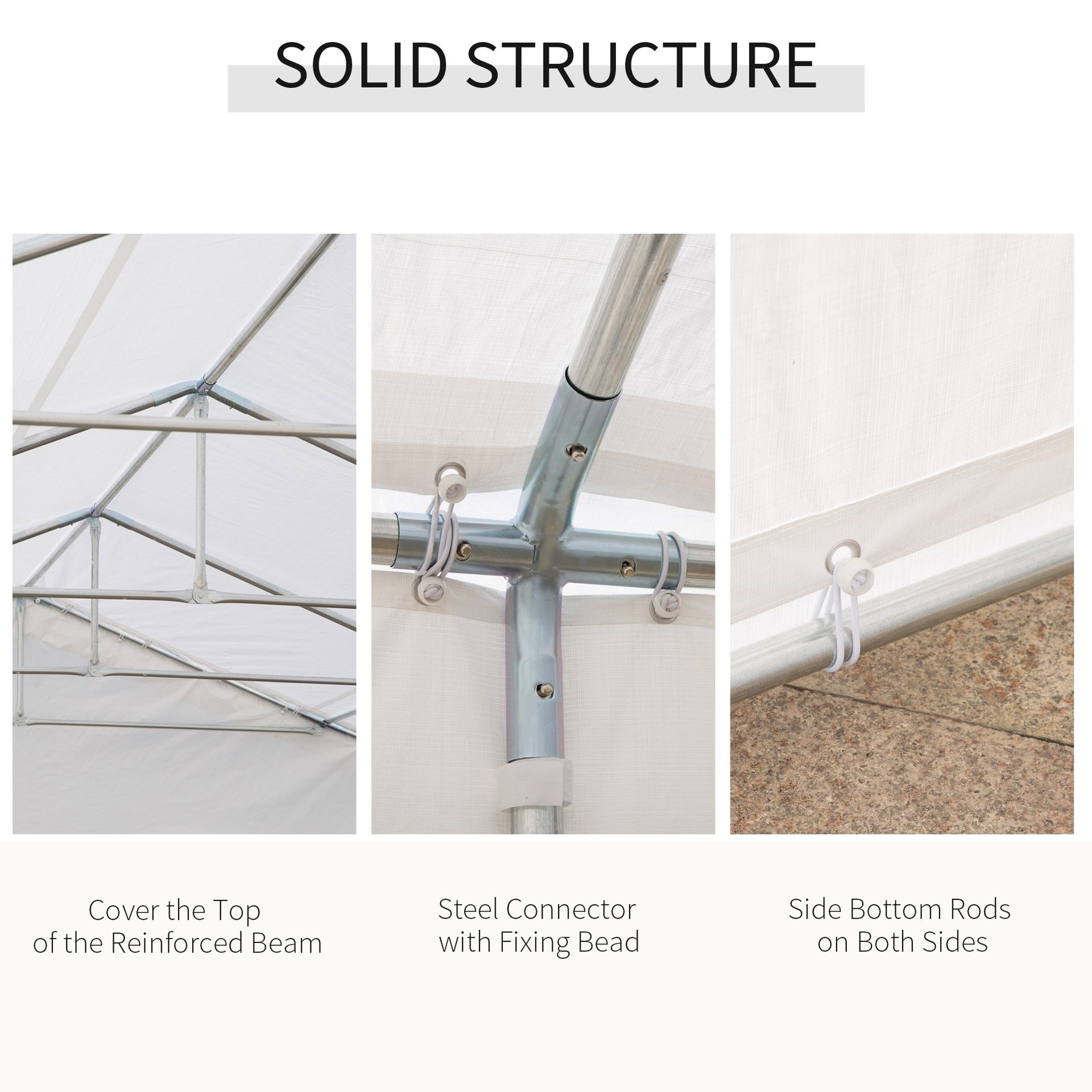 Outsunny Heavy Duty Wedding Canopy 20x32 Outdoor Shelter for Weddings, Parties, BBQ White