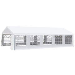 Outsunny Heavy Duty Wedding Canopy 20x32 Outdoor Shelter for Weddings, Parties, BBQ White