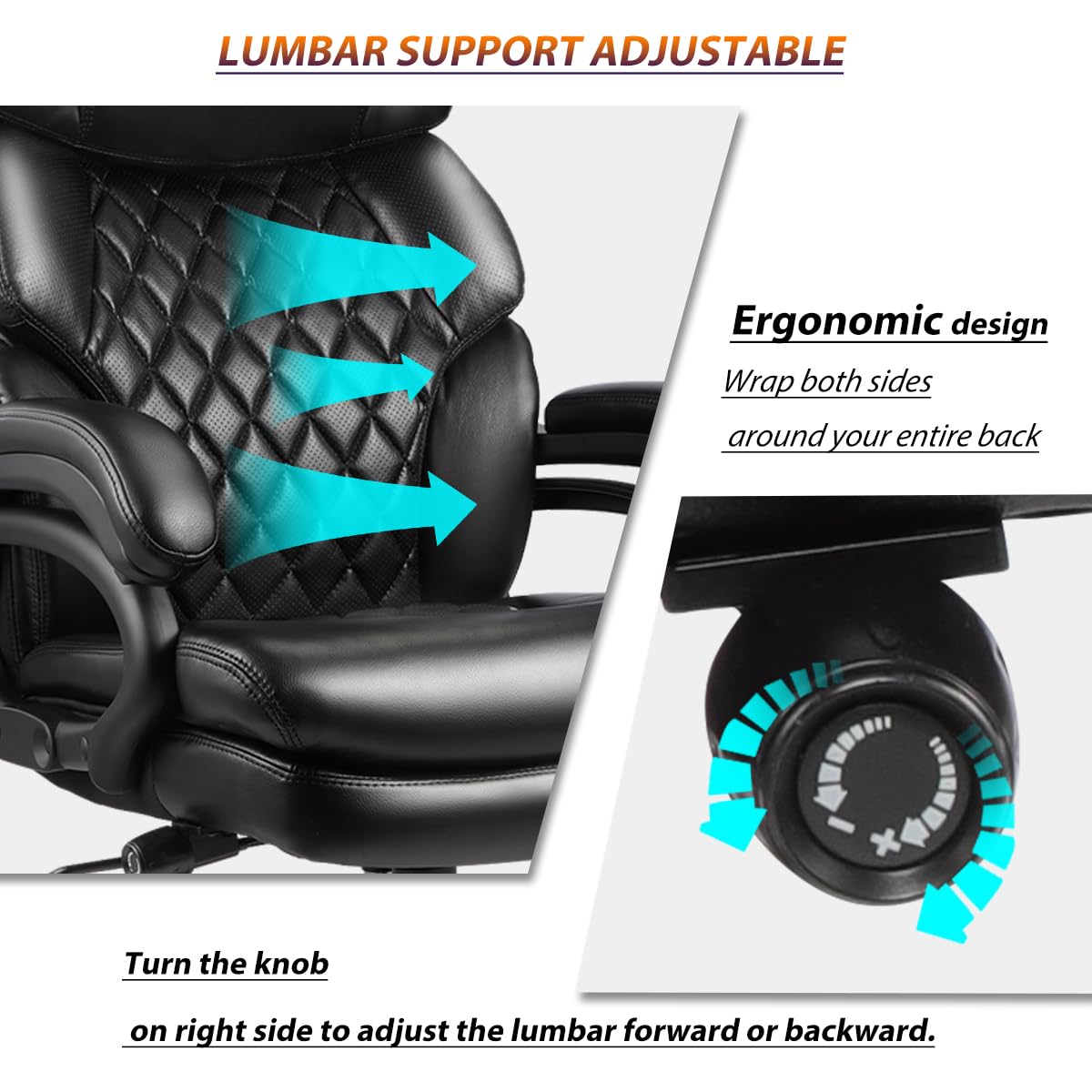 500lbs Big and Tall Office Chair for Heavy People Executive Office Chair with Wide Spring Seat Computer Desk Chair 360 Swivel Home Office Desk Chair