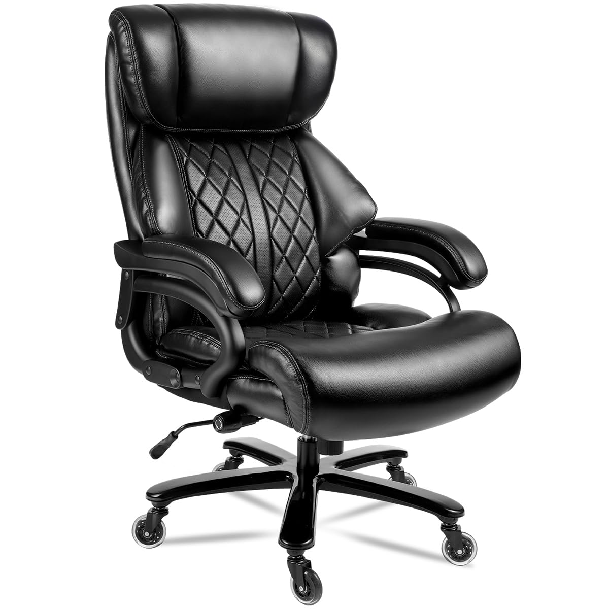 500lbs Big and Tall Office Chair for Heavy People Executive Office Chair with Wide Spring Seat Computer Desk Chair 360 Swivel Home Office Desk Chair