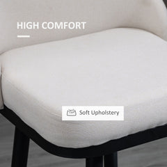 HOMCOM Bar Height Bar Stools Set of 2, Modern 360° Swivel Kitchen Chairs with Steel Legs and Footrest, 29.5 Inch Seat Height Upholstered Barstools for Kitchen Island, Cream White