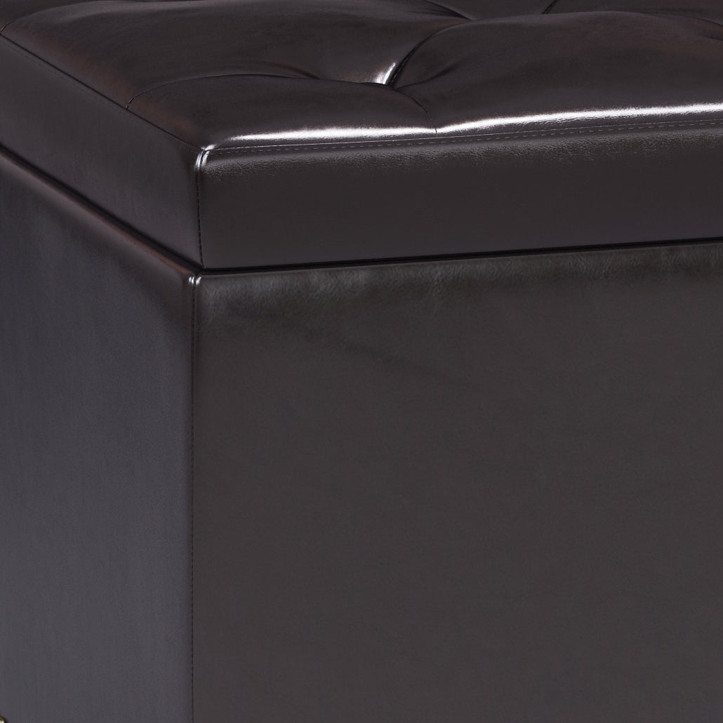 Hamilton - Lift Top Rectangular Storage Ottoman - Tanners Brown