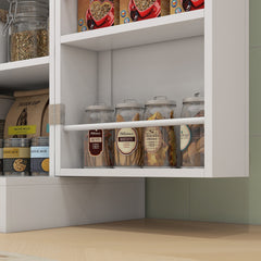 HOMCOM 65" Kitchen Cabinet, Kitchen Pantry Cabinet with 4 Doors and 16 Door Shelves for Dining Room, White
