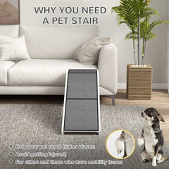 PawHut 60" Pet Ramp for Dogs & Cats with Non-Slip Carpet, White
