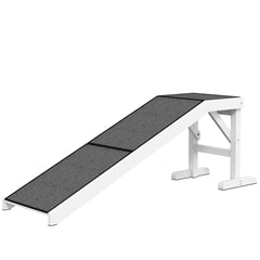 PawHut 60" Pet Ramp for Dogs & Cats with Non-Slip Carpet, White