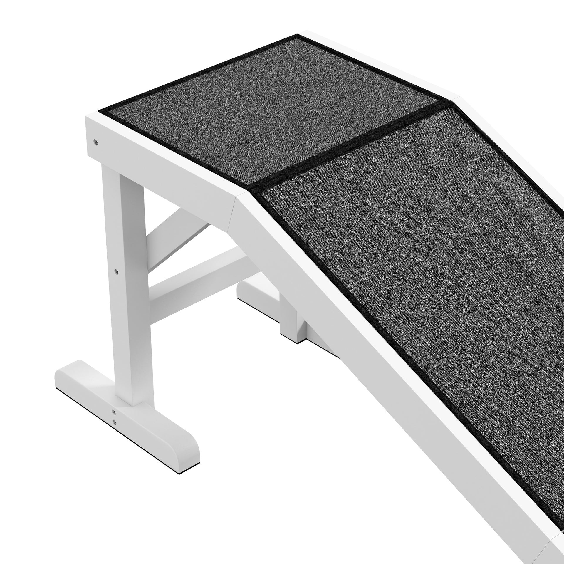 PawHut 60" Pet Ramp for Dogs & Cats with Non-Slip Carpet, White