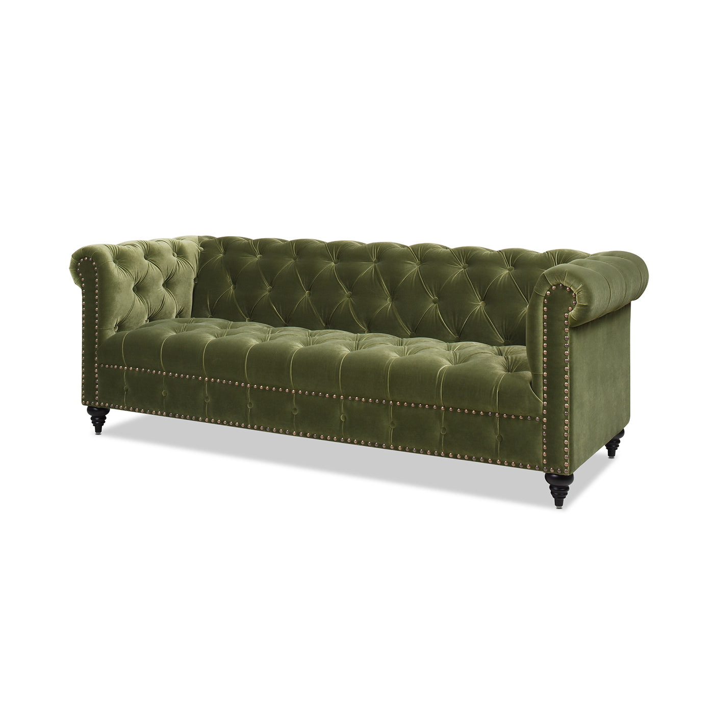 Alto 88" Tufted Chesterfield Sofa, Olive Green Performance Velvet