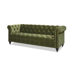 Alto 88" Tufted Chesterfield Sofa, Olive Green Performance Velvet