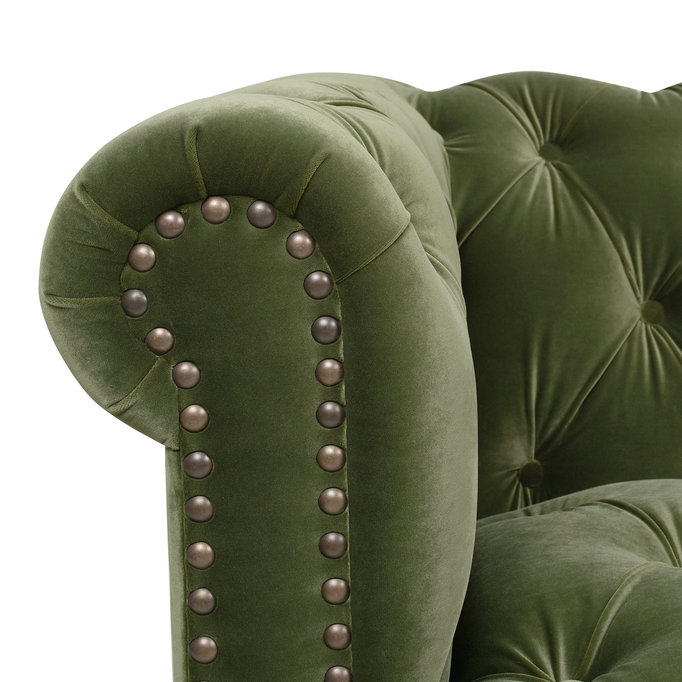 Alto 88" Tufted Chesterfield Sofa, Olive Green Performance Velvet