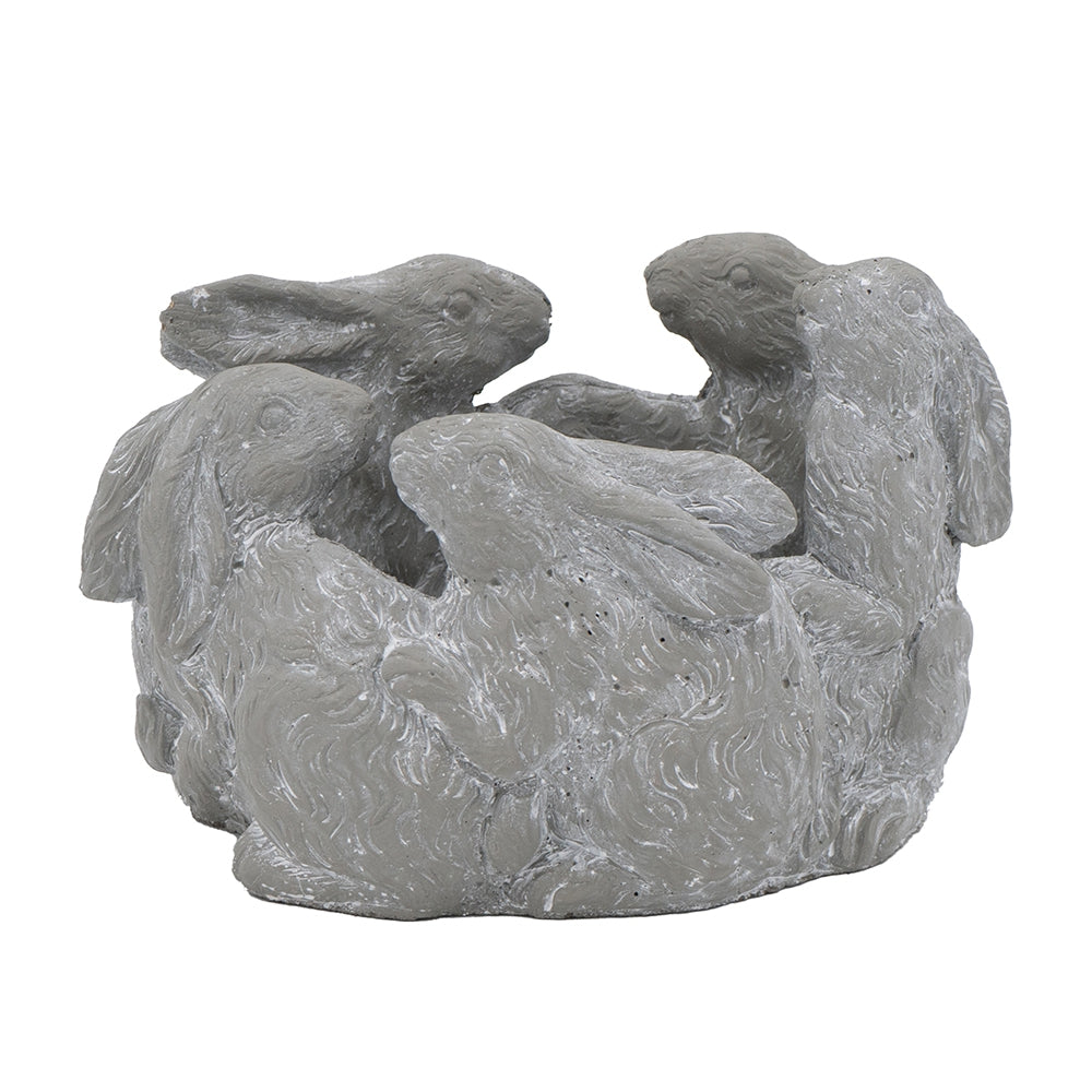 10x8x6.5" 5 Bunny Cement Planter