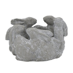10x8x6.5" 5 Bunny Cement Planter