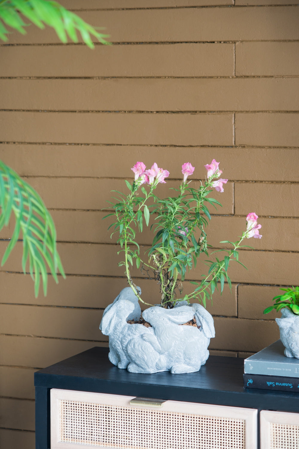 10x8x6.5" 5 Bunny Cement Planter