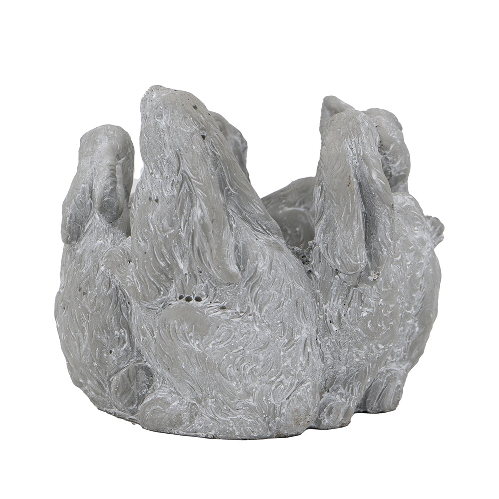 10x8x6.5" 5 Bunny Cement Planter
